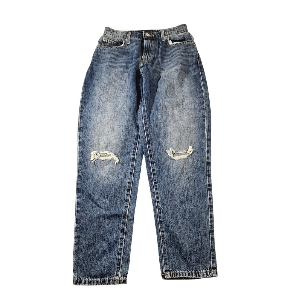 Lucky Brand Jeans Womens 2/26 Ankle Blue Drew High Rise Mom Distressed‎ Denim